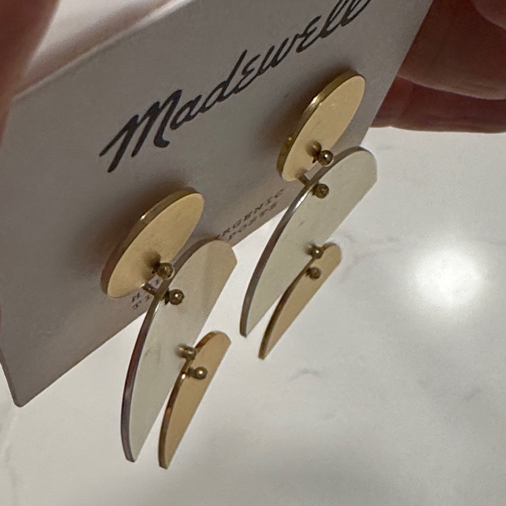 Madewell Two-Tone Gold and Silver Statement Earrings - Picture 3 of 5